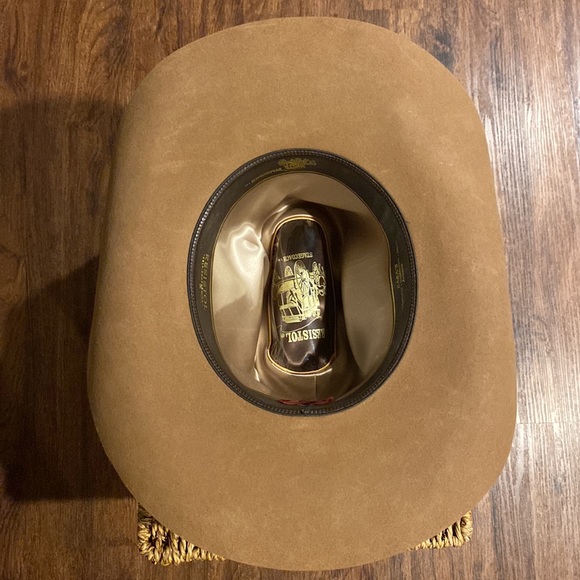 Vintage Resistol Stagecoach Fur Western Hat w/ Hand Embroidered Trim & Feathers - Picture 9 of 16